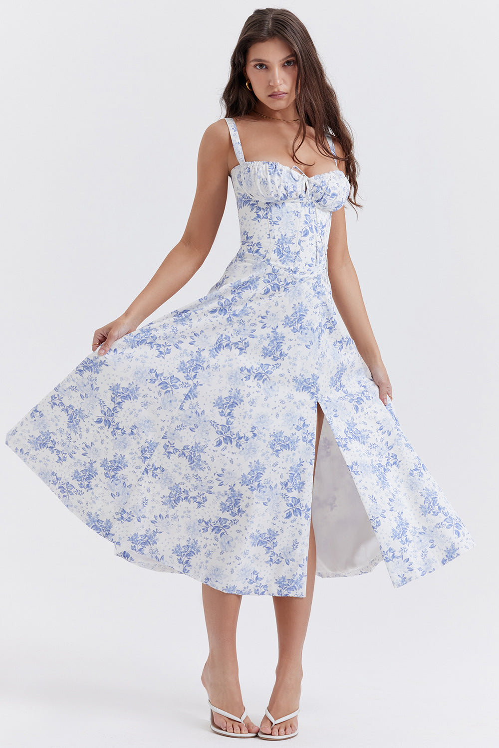 Cecilia | Elegant Cut-Out Strappy Dress with Alluring Thigh Slit