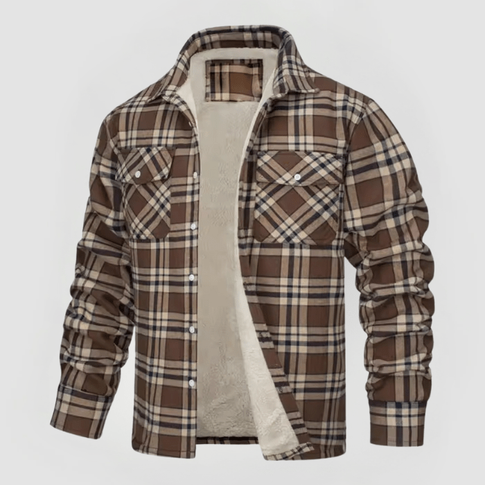 LUTZ - FLEECE JACKET WITH CHECK PATTERN
