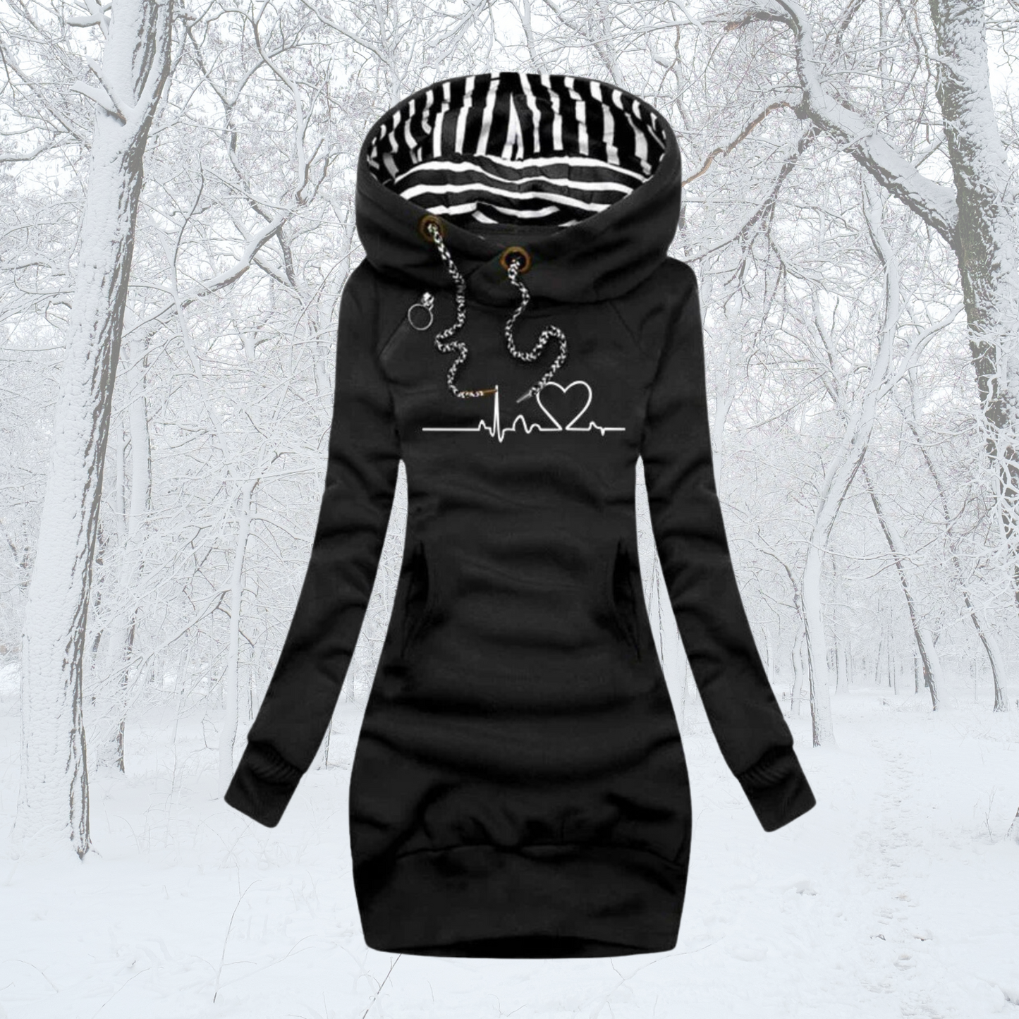 Sienna | Heartbeat Print Dress-Sweater