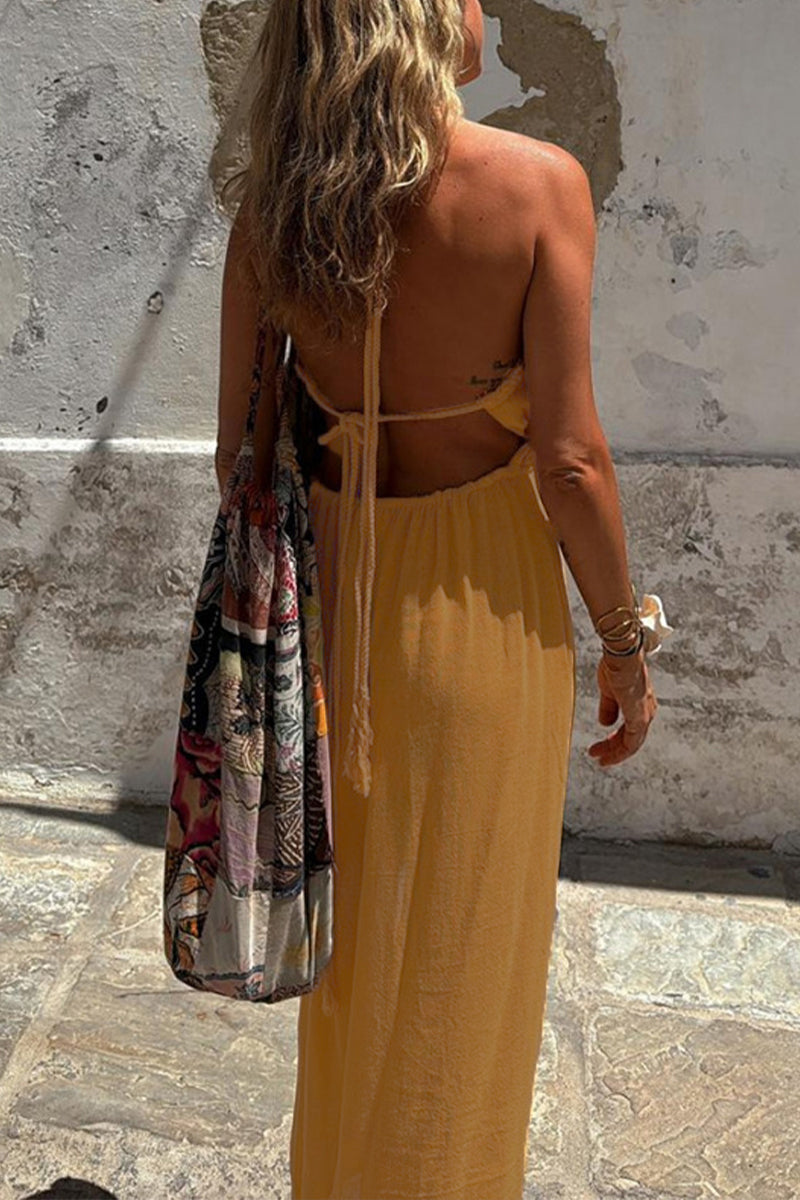 Jasmine | Sultry Solid Color Strap Dress with Slit Detail and Asymmetrical Hem