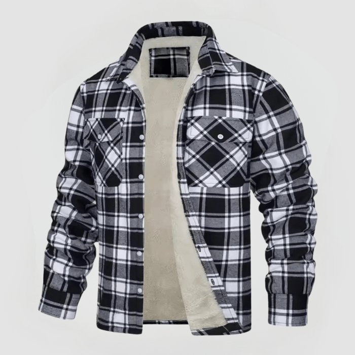 LUTZ - FLEECE JACKET WITH CHECK PATTERN