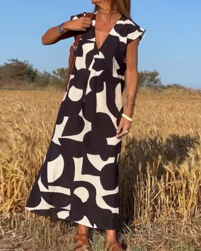 Lena | Floral V-Neck Maxi Dress