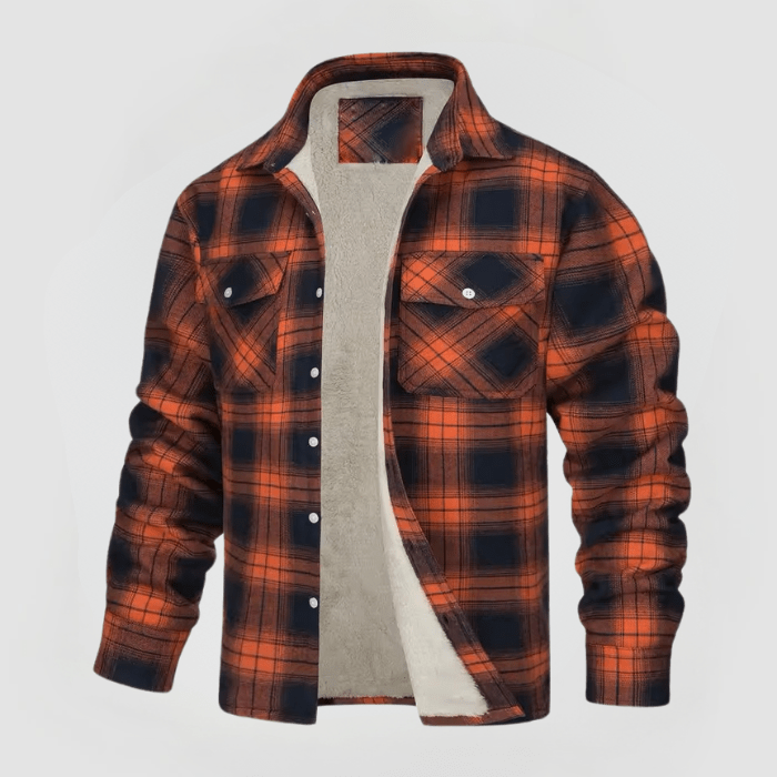 LUTZ - FLEECE JACKET WITH CHECK PATTERN