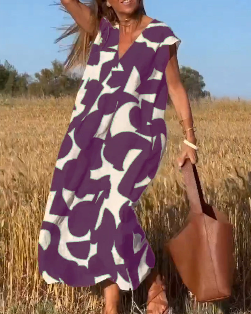 Lena | Floral V-Neck Maxi Dress