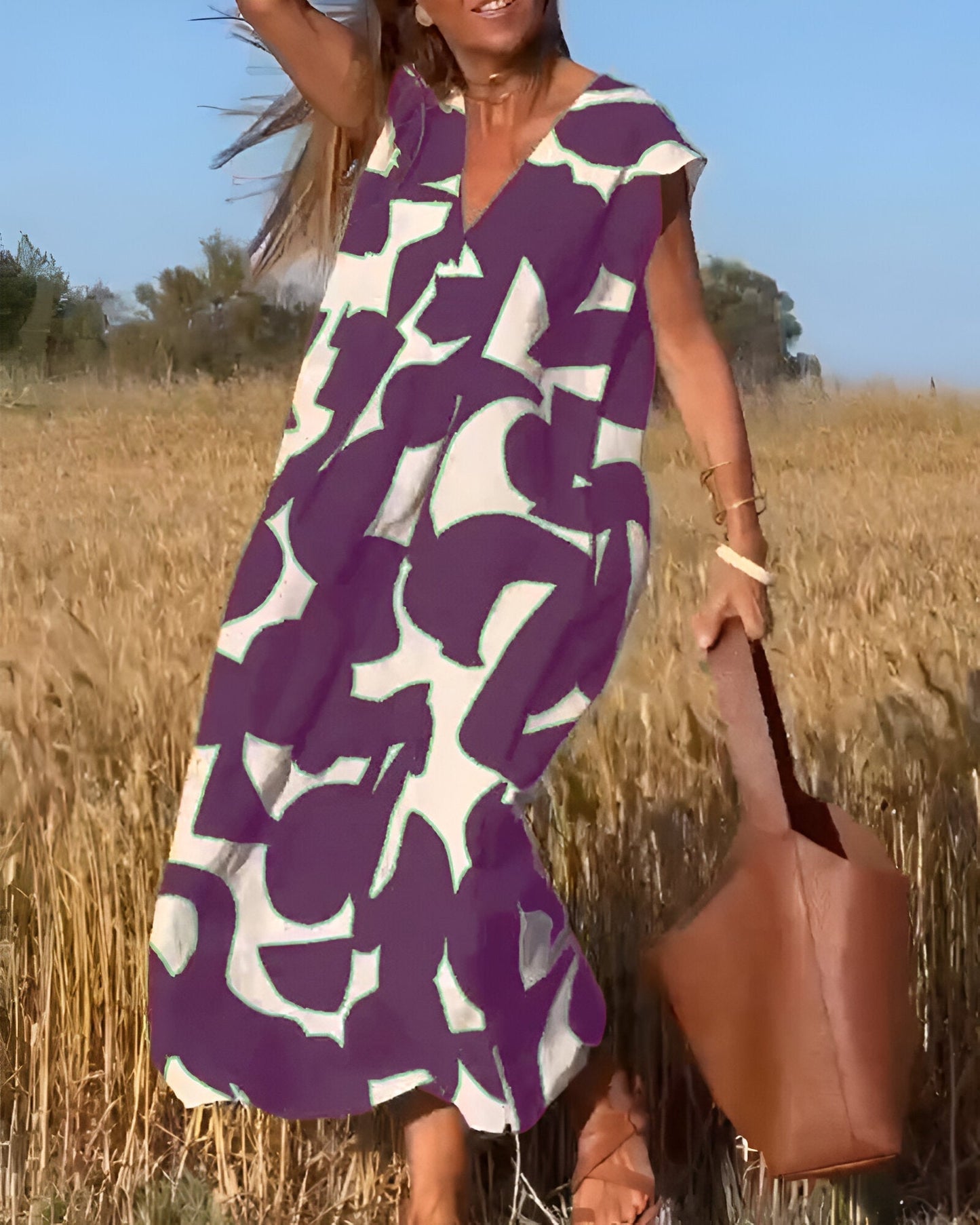 Lila | Chic Printed Dress with Flair