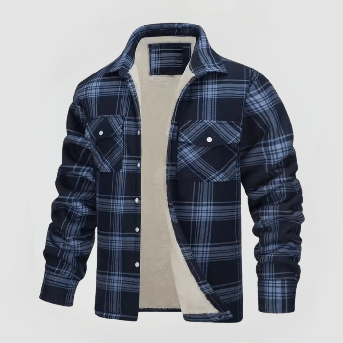LUTZ - FLEECE JACKET WITH CHECK PATTERN