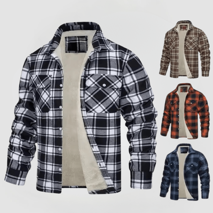 LUTZ - FLEECE JACKET WITH CHECK PATTERN