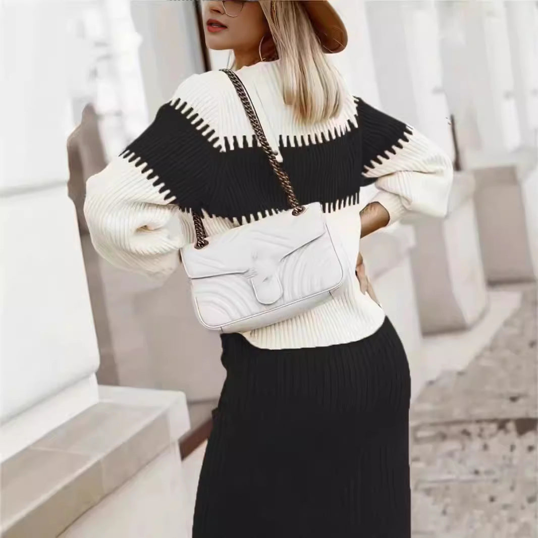 Seraphina | Cozy Knits Set - Long-Sleeved Jumper & Sleek Midi Skirt
