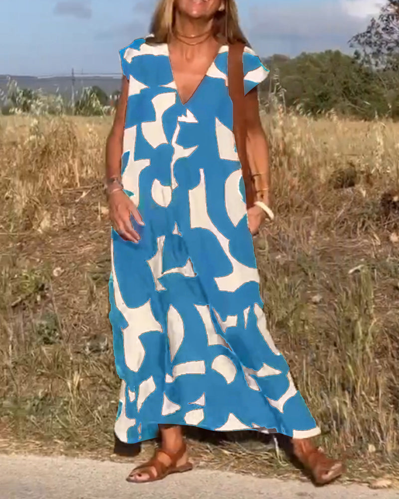 Lena | Floral V-Neck Maxi Dress