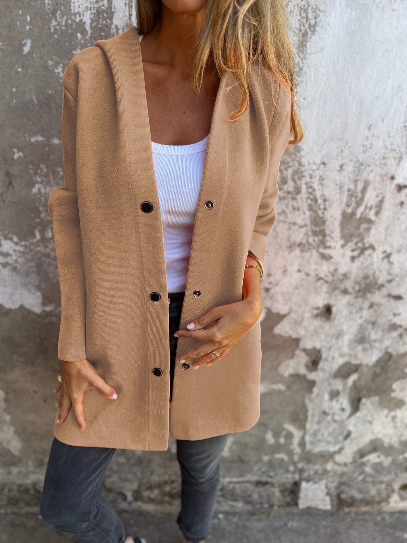 Celia | Relaxed Single-Breasted Blazer with Hoodie
