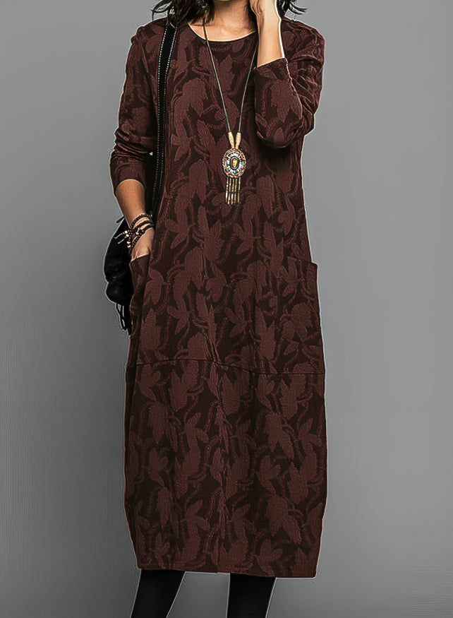 Rhea | Cozy Round Neck Winter Dress