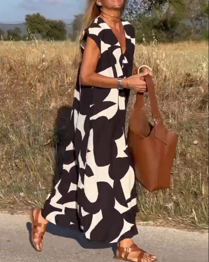 Lena | Floral V-Neck Maxi Dress