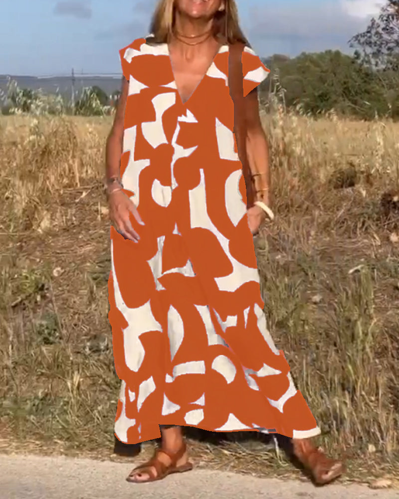 Lena | Floral V-Neck Maxi Dress