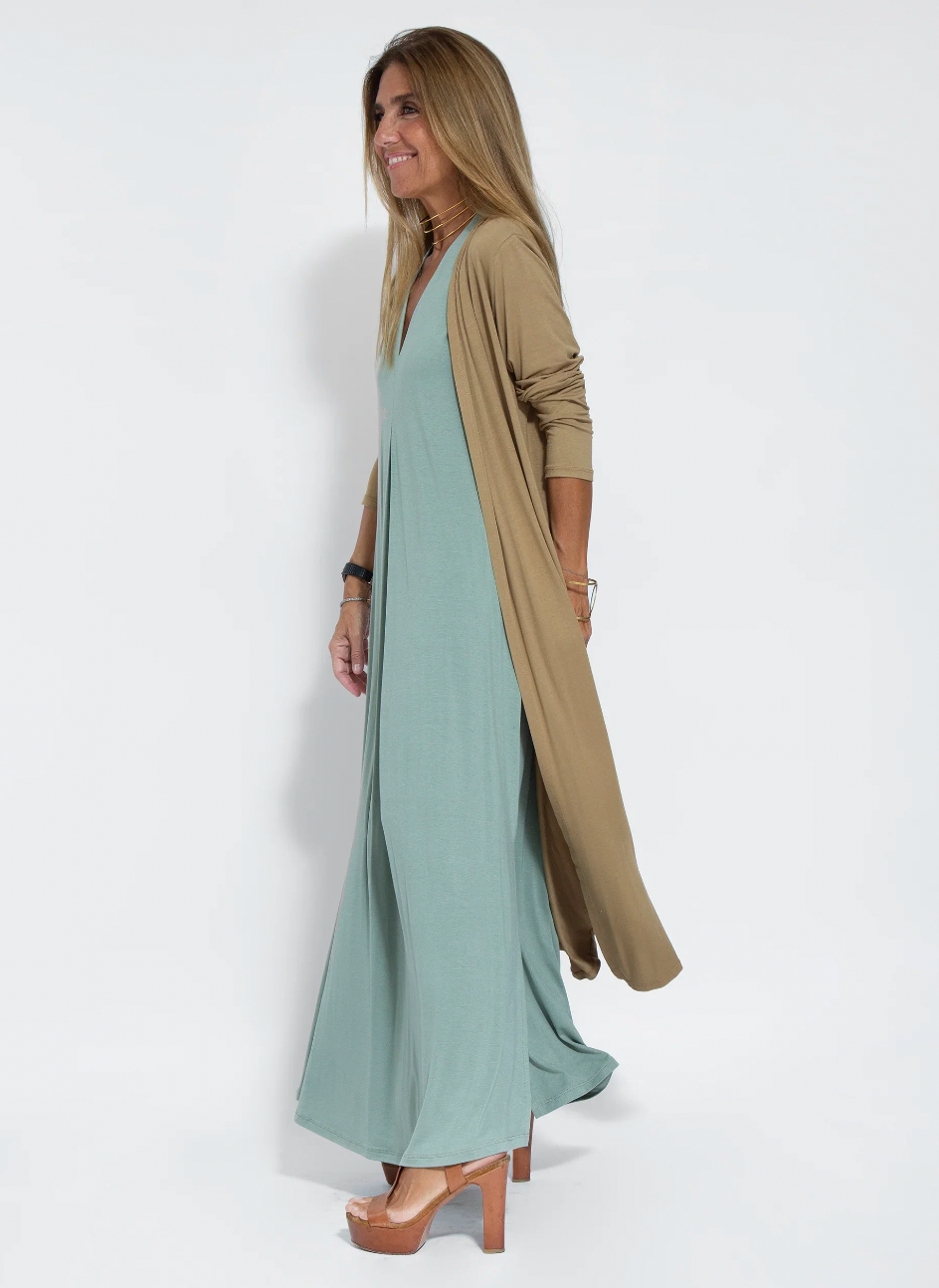 Sienna | Elegant Midi Dress and Tailored Vest Ensemble