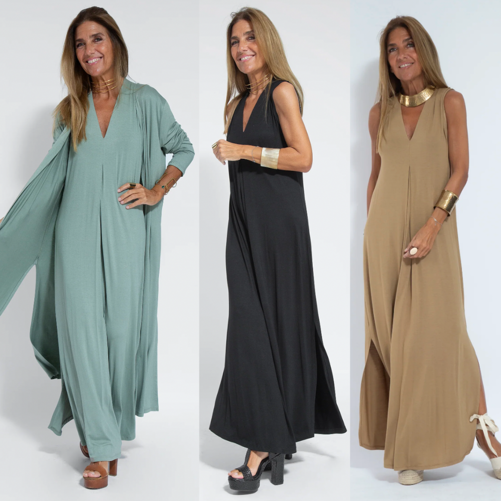Sienna | Elegant Midi Dress and Tailored Vest Ensemble