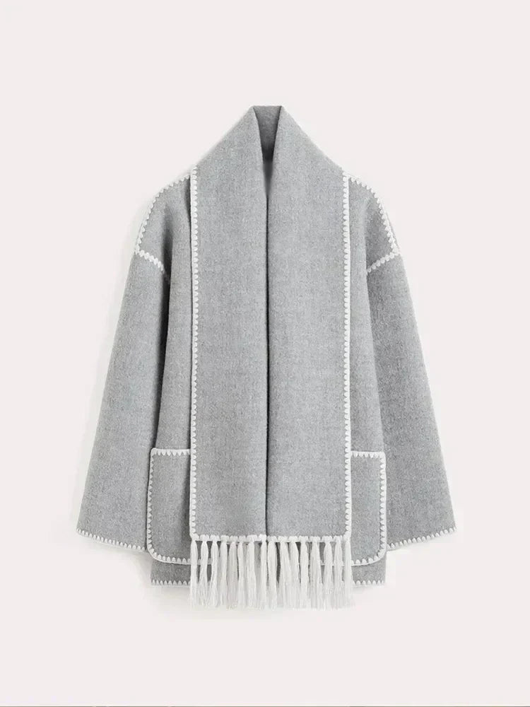 Sienna | Eclectic Bohemian Wrap Coat with Scarf