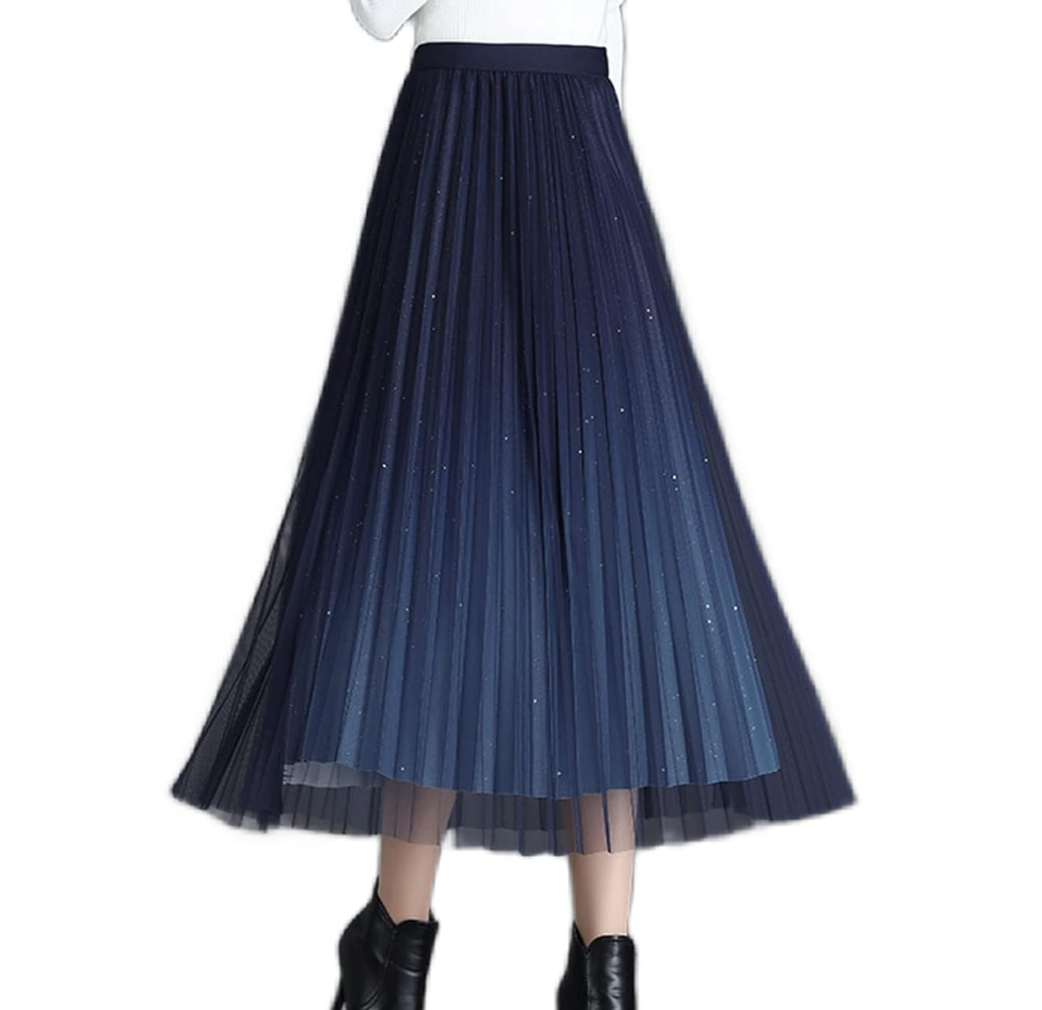 Nina | Ombre Pleated Midi Skirt