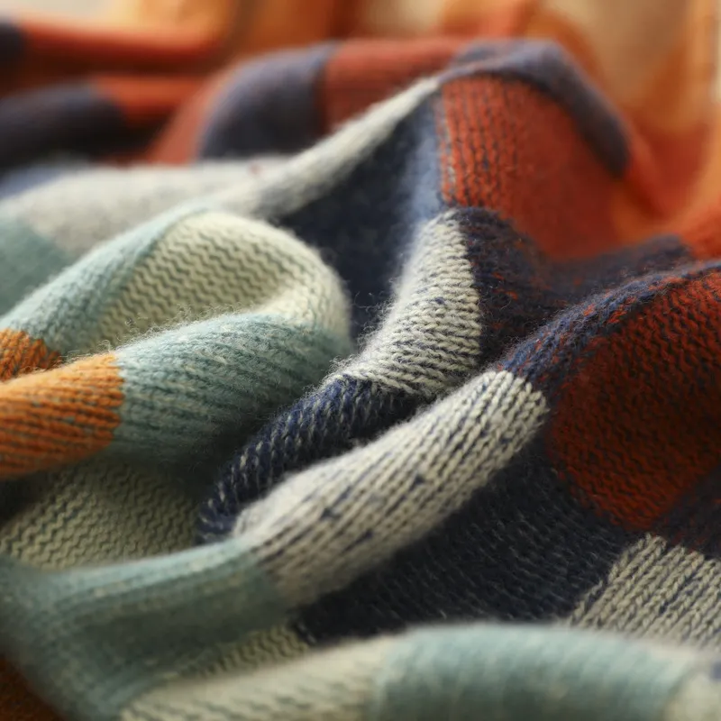 Sienna | Vibrant Turtleneck Sweater with Patchwork Knit Design