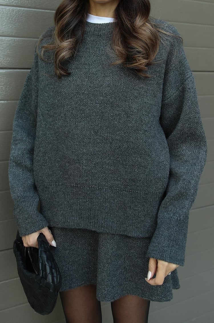Nora | Cozy Knitted Two-Piece Set for Women: Jumper and Skirt Combo