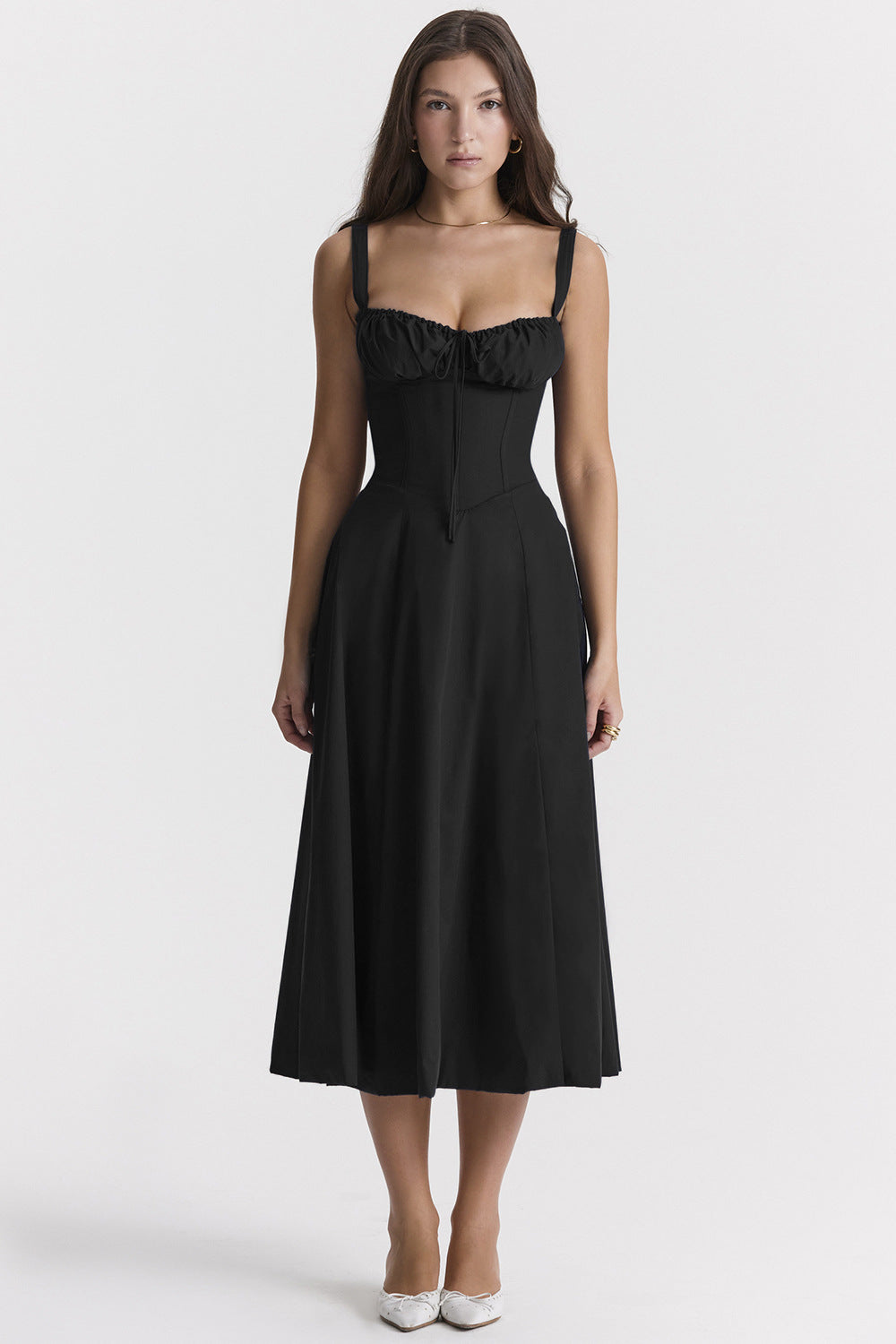 Cecilia | Elegant Cut-Out Strappy Dress with Alluring Thigh Slit