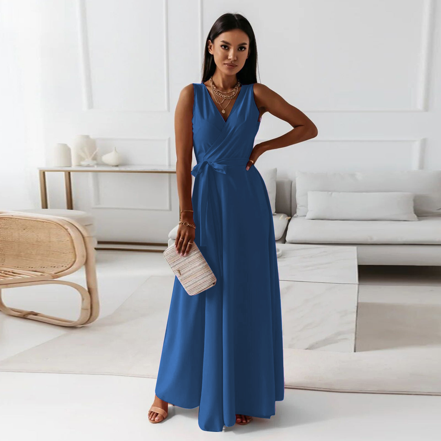Mara | Elegant V-Neck Maxi Dress