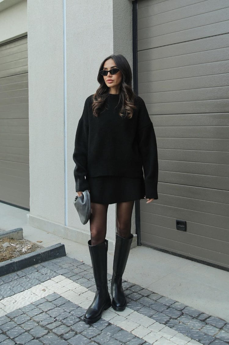 Nora | Cozy Knitted Two-Piece Set for Women: Jumper and Skirt Combo