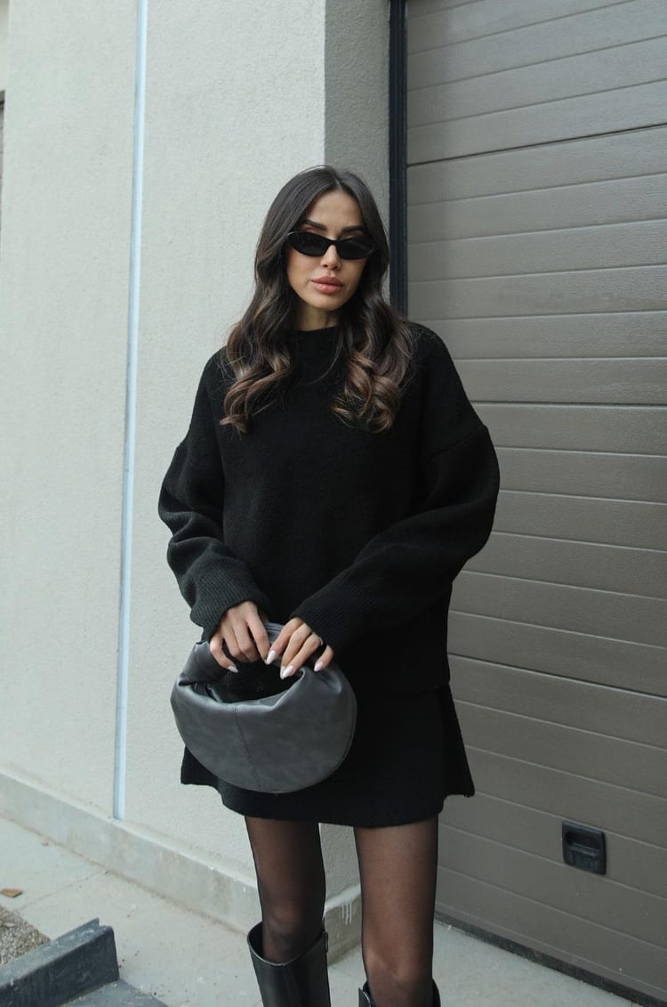Nora | Cozy Knitted Two-Piece Set for Women: Jumper and Skirt Combo