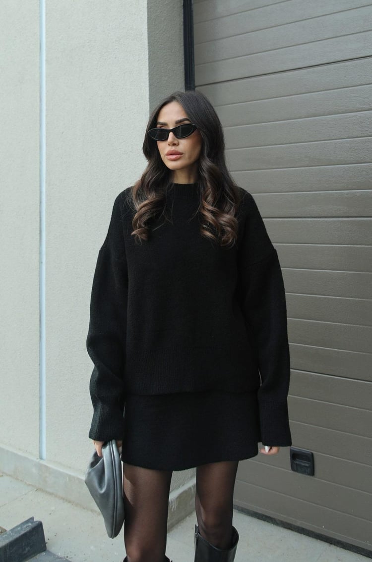 Nora | Cozy Knitted Two-Piece Set for Women: Jumper and Skirt Combo