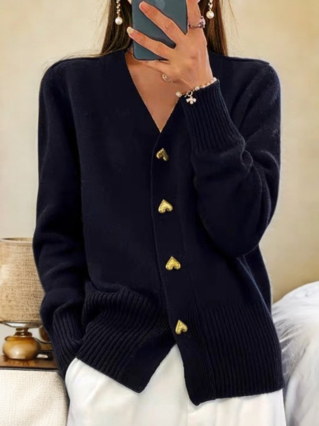 Celine | Cozy Knitted Heart Cardigan