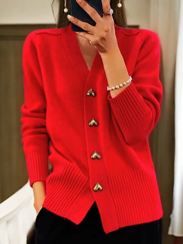 Celine | Cozy Knitted Heart Cardigan