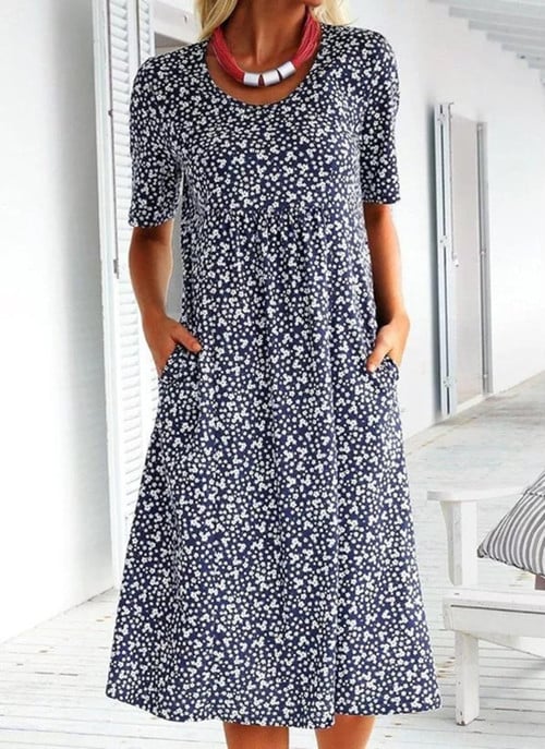 Lila | Vintage Floral Midi Dress