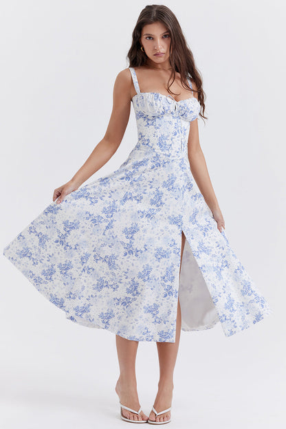 Cecilia | Elegant Cut-Out Strappy Dress with Alluring Thigh Slit