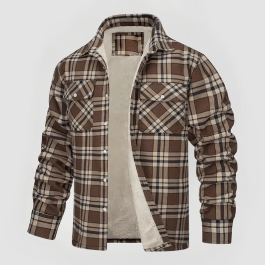 LUTZ - FLEECE JACKET WITH CHECK PATTERN