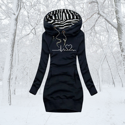Sienna | Heartbeat Print Dress-Sweater