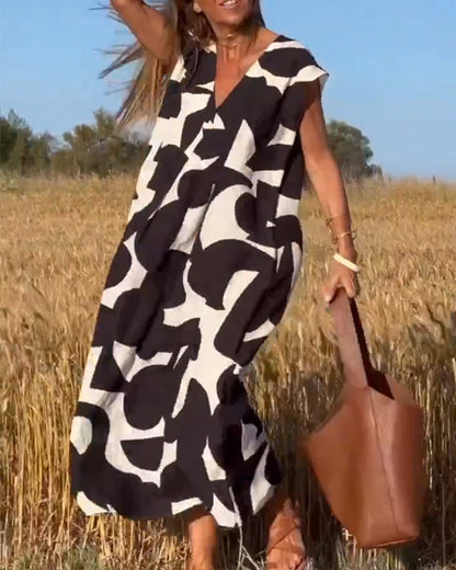 Lena | Floral V-Neck Maxi Dress