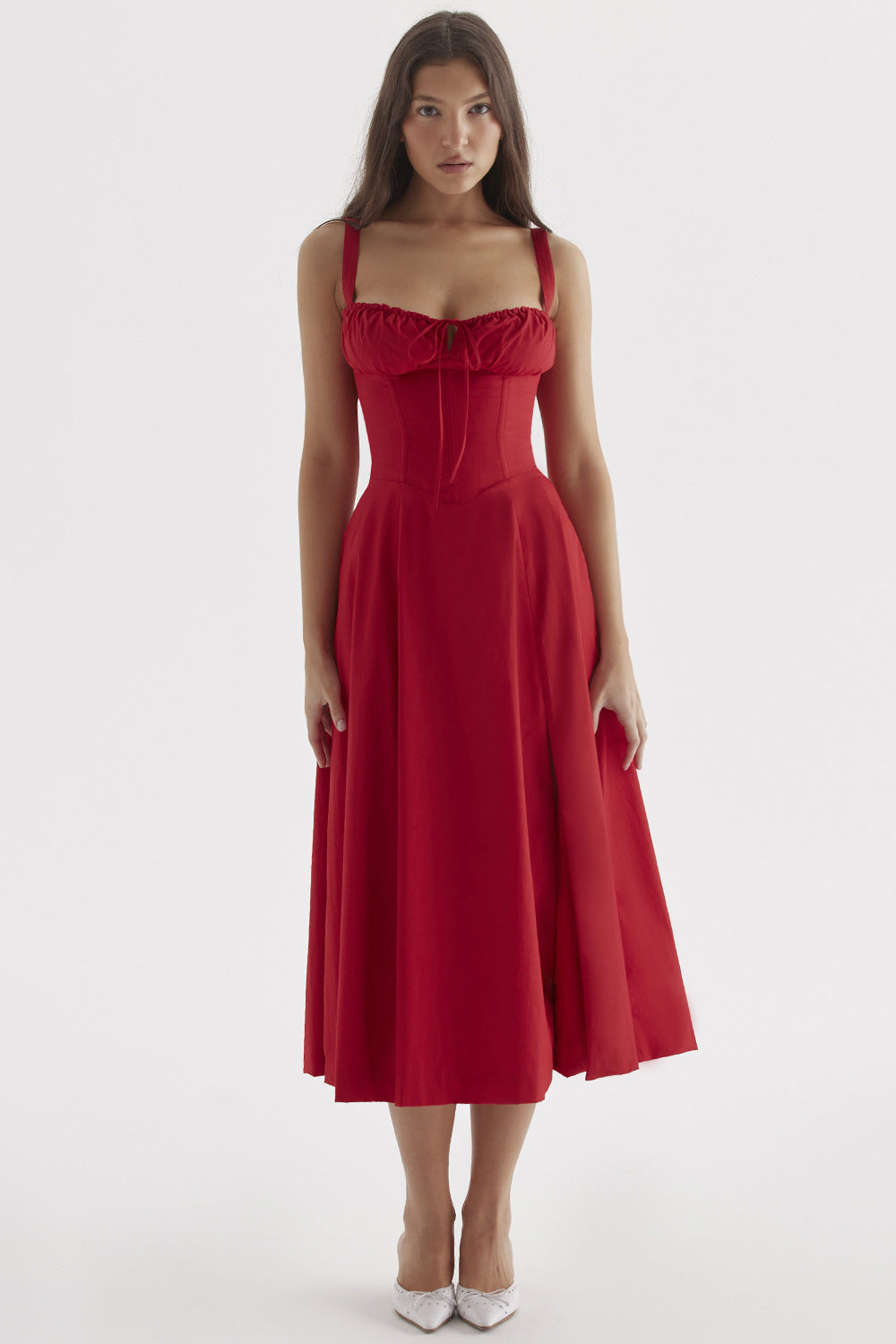 Cecilia | Elegant Cut-Out Strappy Dress with Alluring Thigh Slit