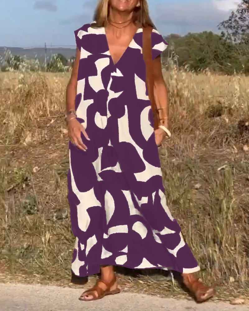 Lena | Floral V-Neck Maxi Dress
