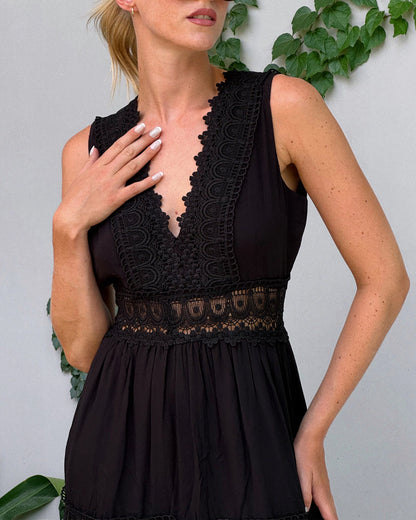 Adeline | Elegant Lace V-Neck Dress