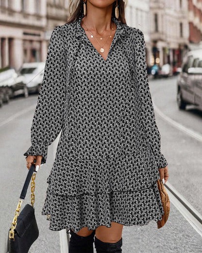 Seraphina | Floral Elegance Long-Sleeve Dress