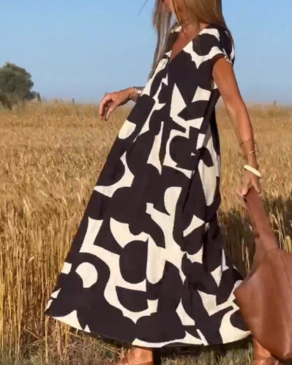 Lena | Floral V-Neck Maxi Dress