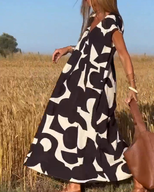 Lena | Floral V-Neck Maxi Dress