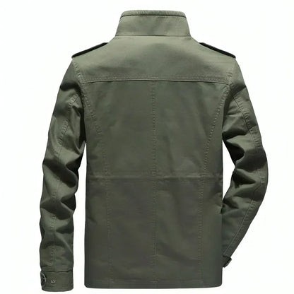 Ken - Men's Jacket with Stand-Up Collar in Military Style