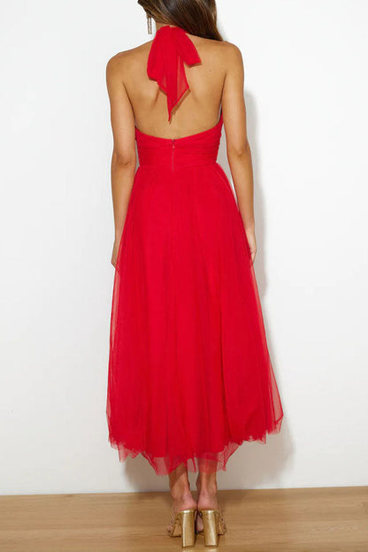 Adeline | Elegant Flowing Rose Dress