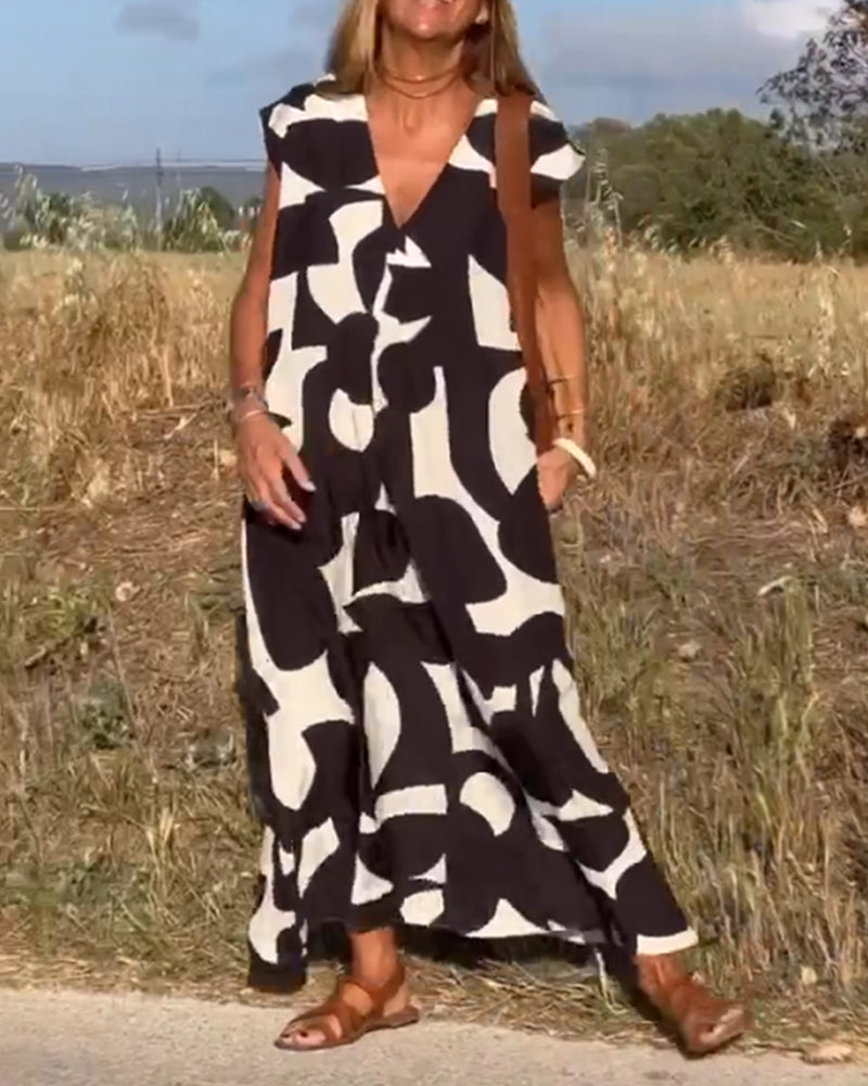 Lena | Floral V-Neck Maxi Dress