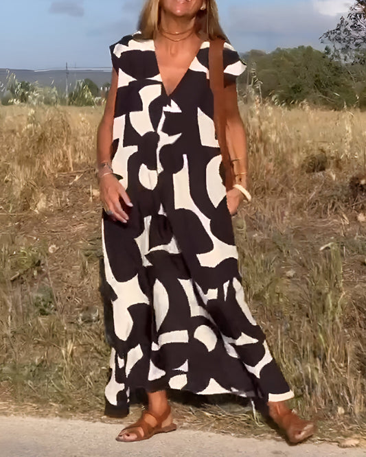 Lila | Chic Printed Dress with Flair