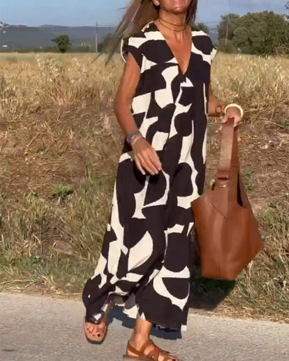 Lena | Floral V-Neck Maxi Dress