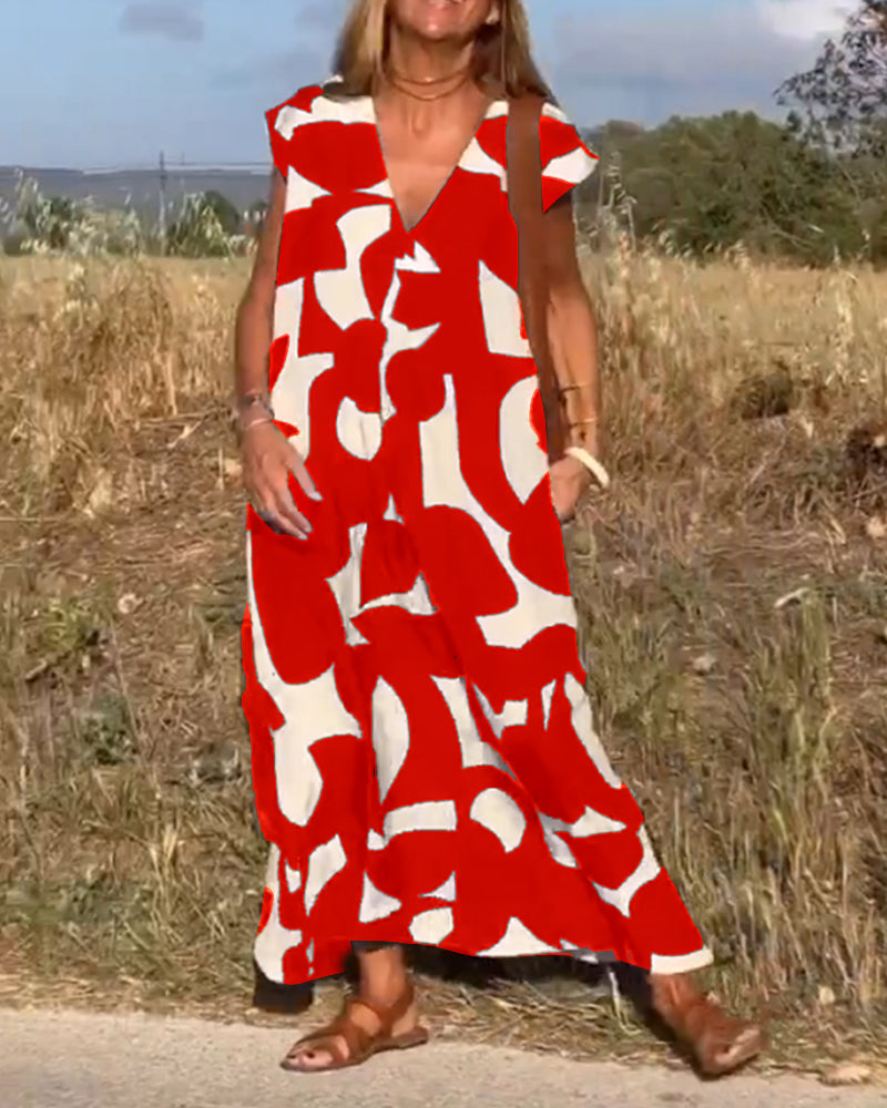 Lena | Floral V-Neck Maxi Dress