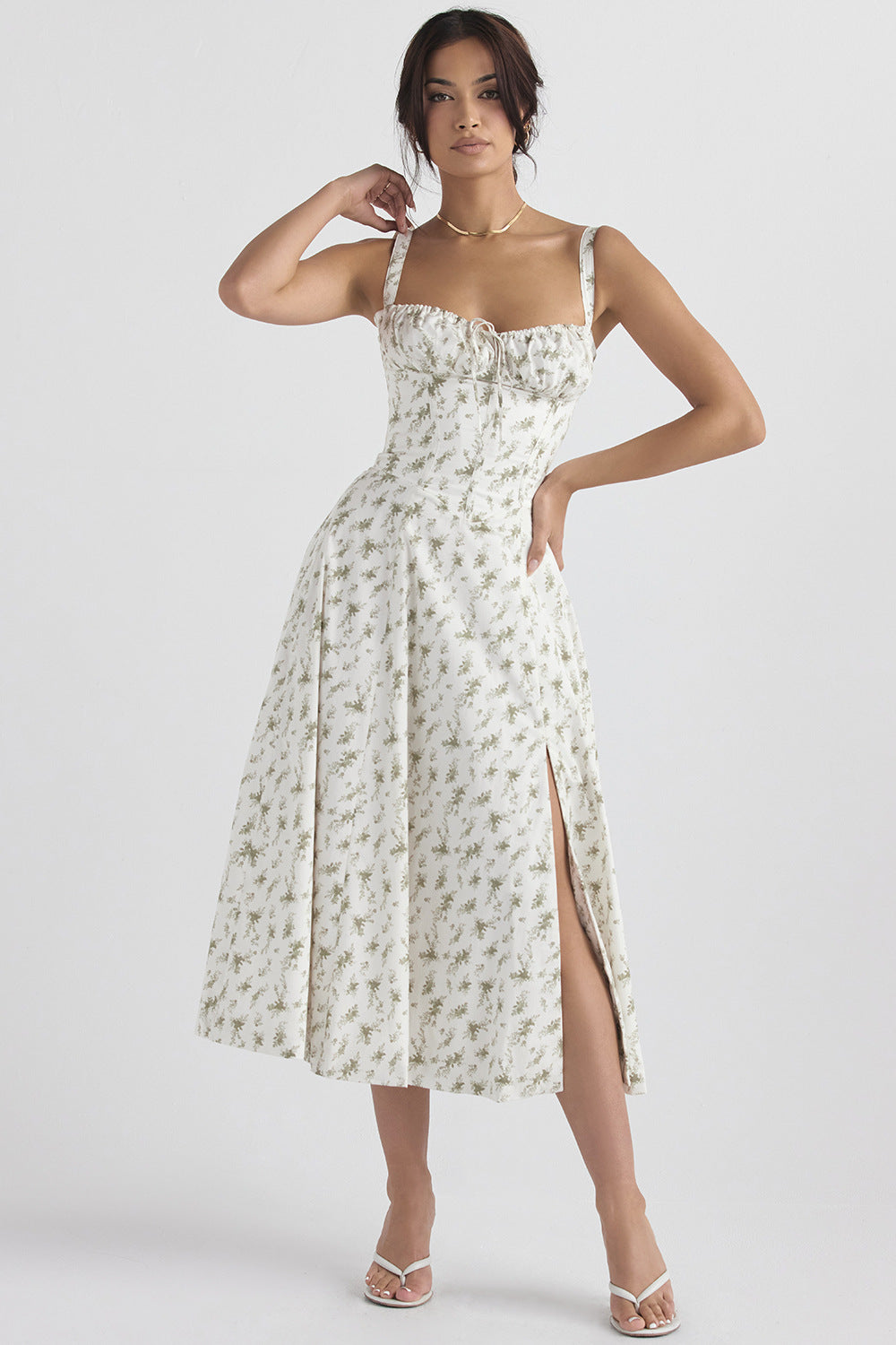 Cecilia | Elegant Cut-Out Strappy Dress with Alluring Thigh Slit