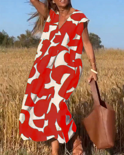 Lena | Floral V-Neck Maxi Dress