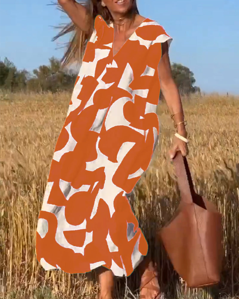 Lena | Floral V-Neck Maxi Dress